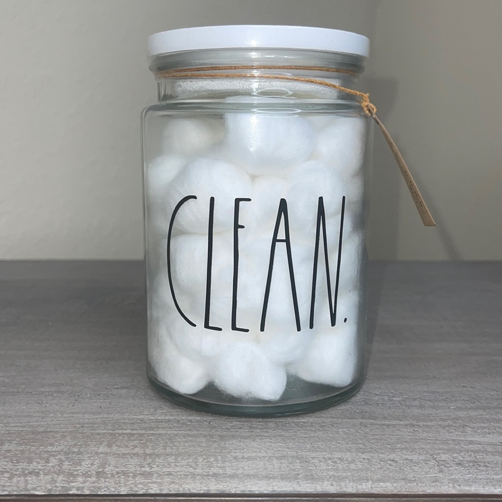RAE DUNN COTTON BALL JAR *NEW SEALED*